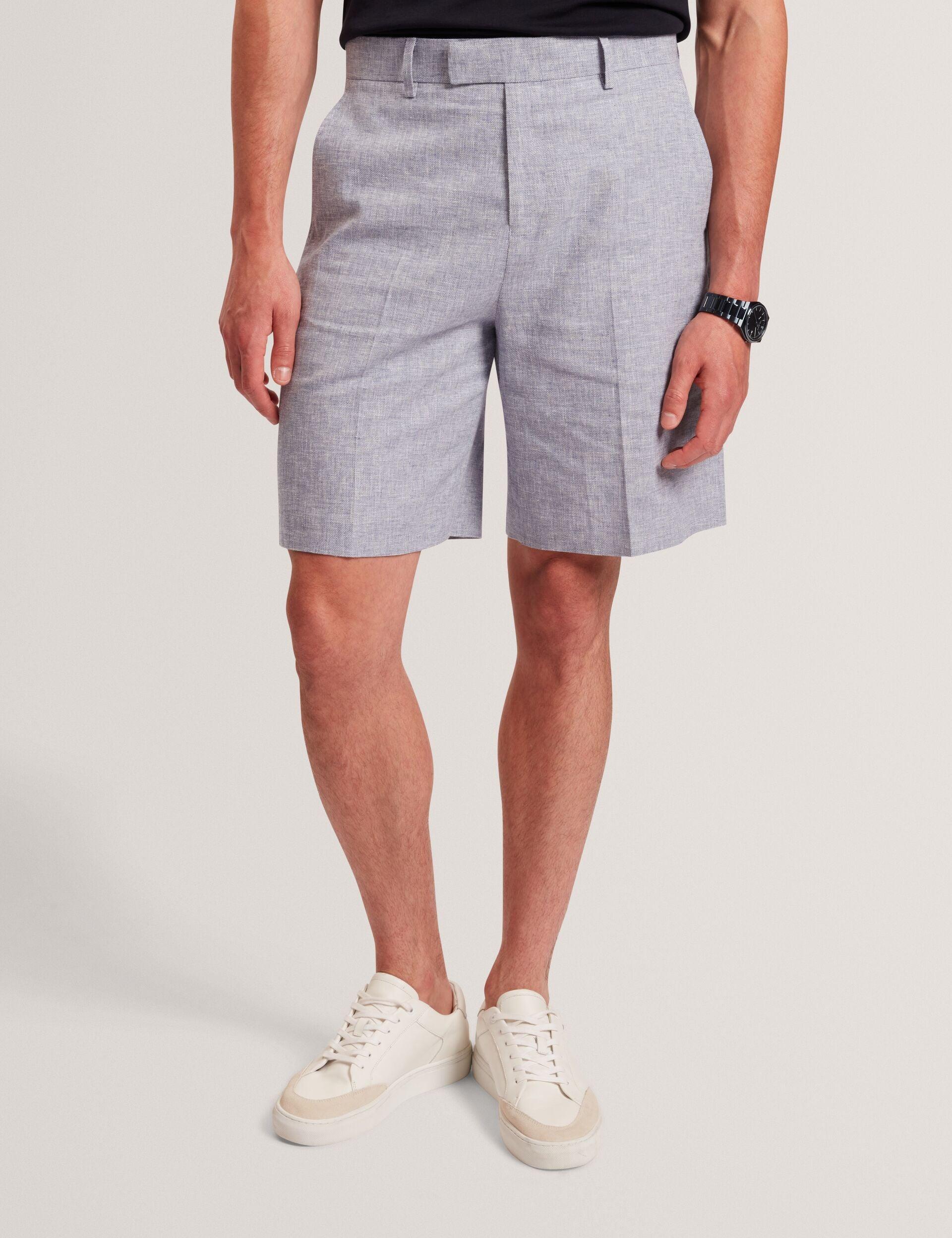 Slim Fit Linen Blend Tailored Shorts by TED BAKER