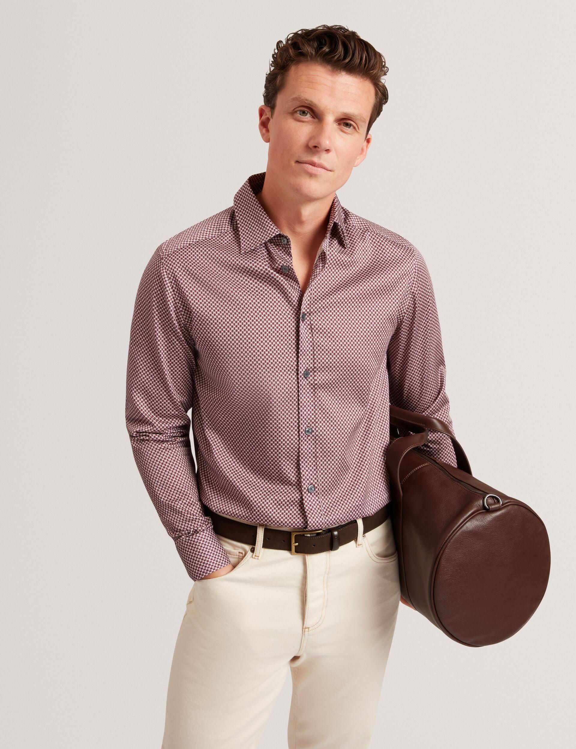 Slim Fit Micro Geometric Print Shirt by TED BAKER