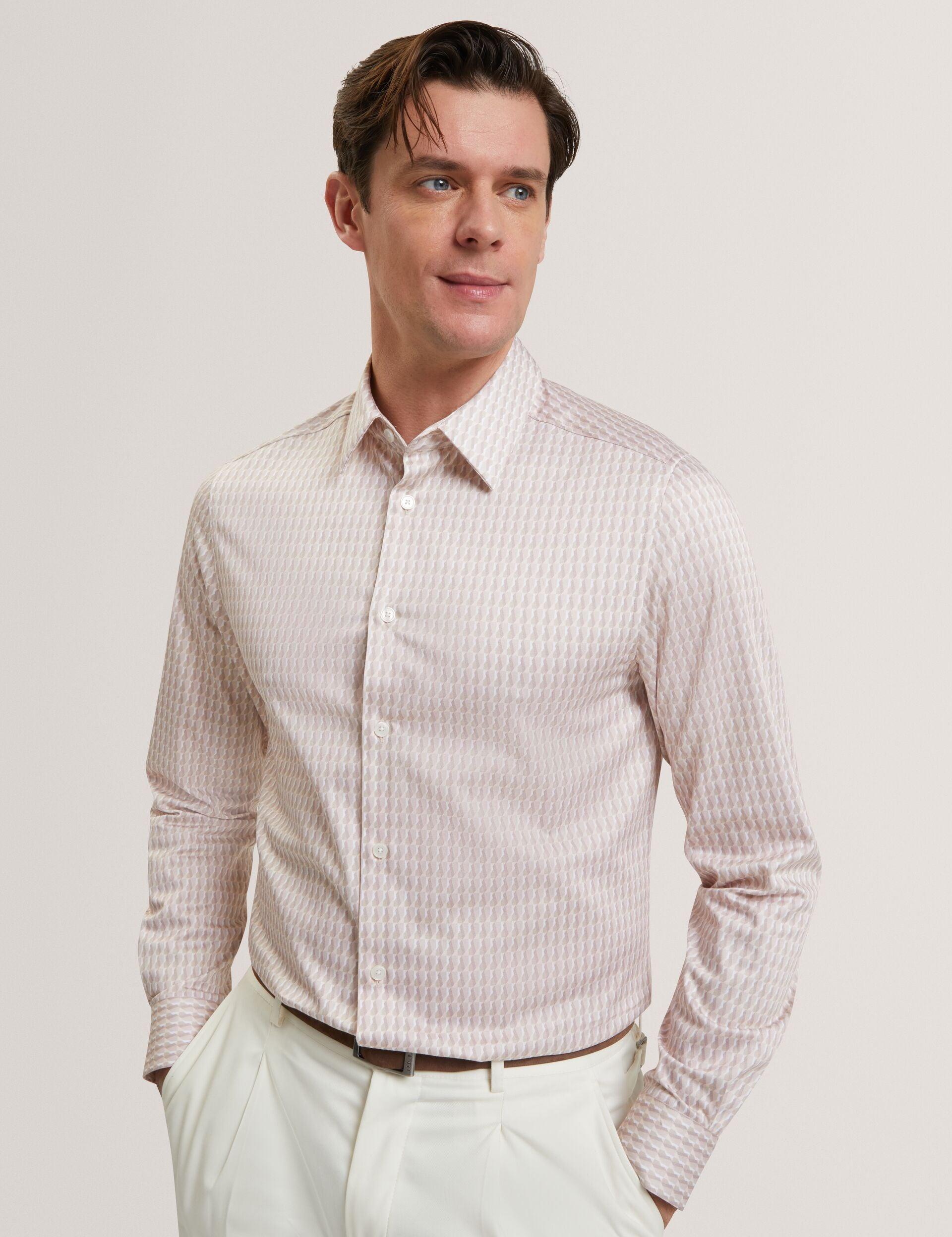 Slim Geo Striped Long Sleeve Shirt by TED BAKER