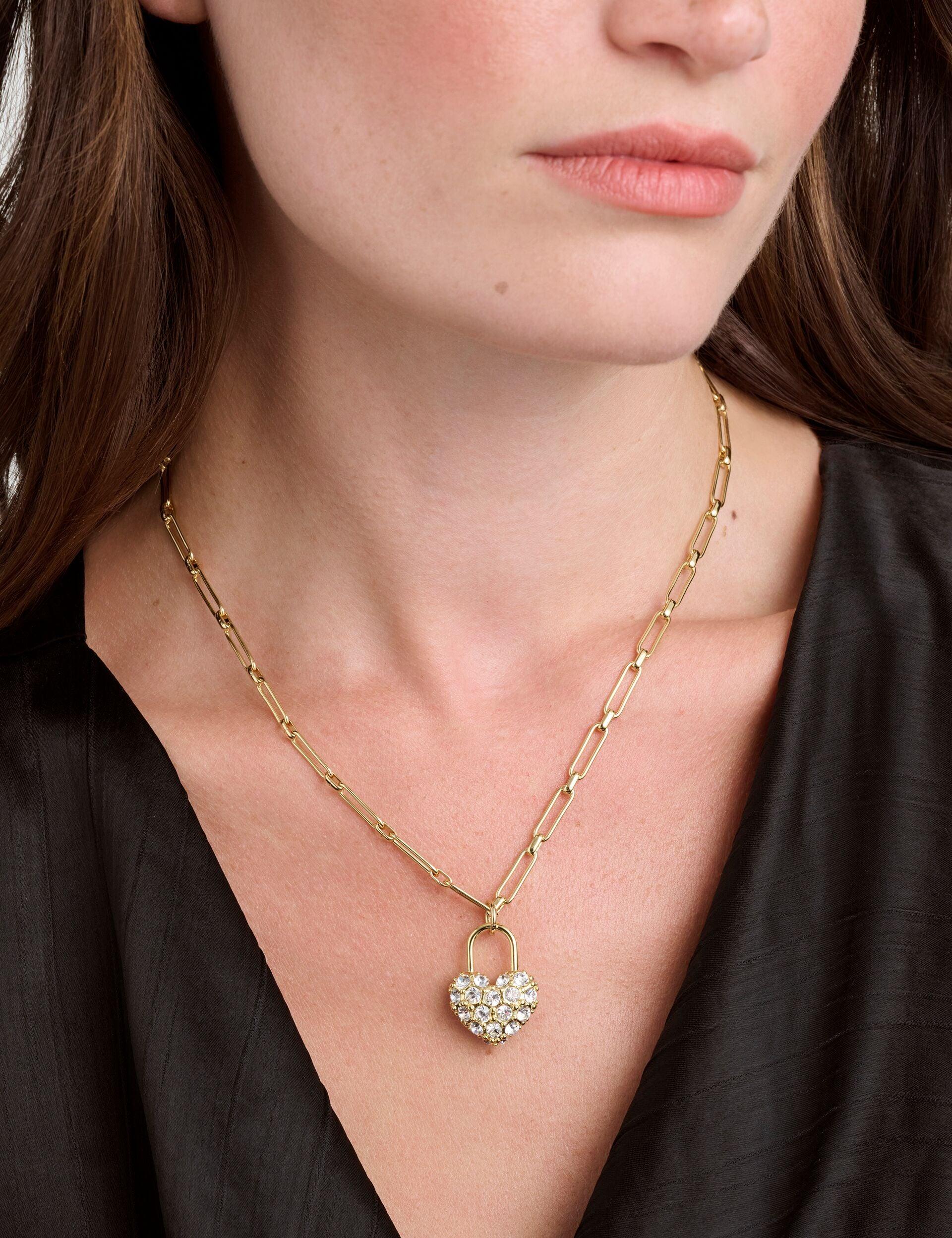 Statement Pave Crystal Padlock Pendant Necklace by TED BAKER
