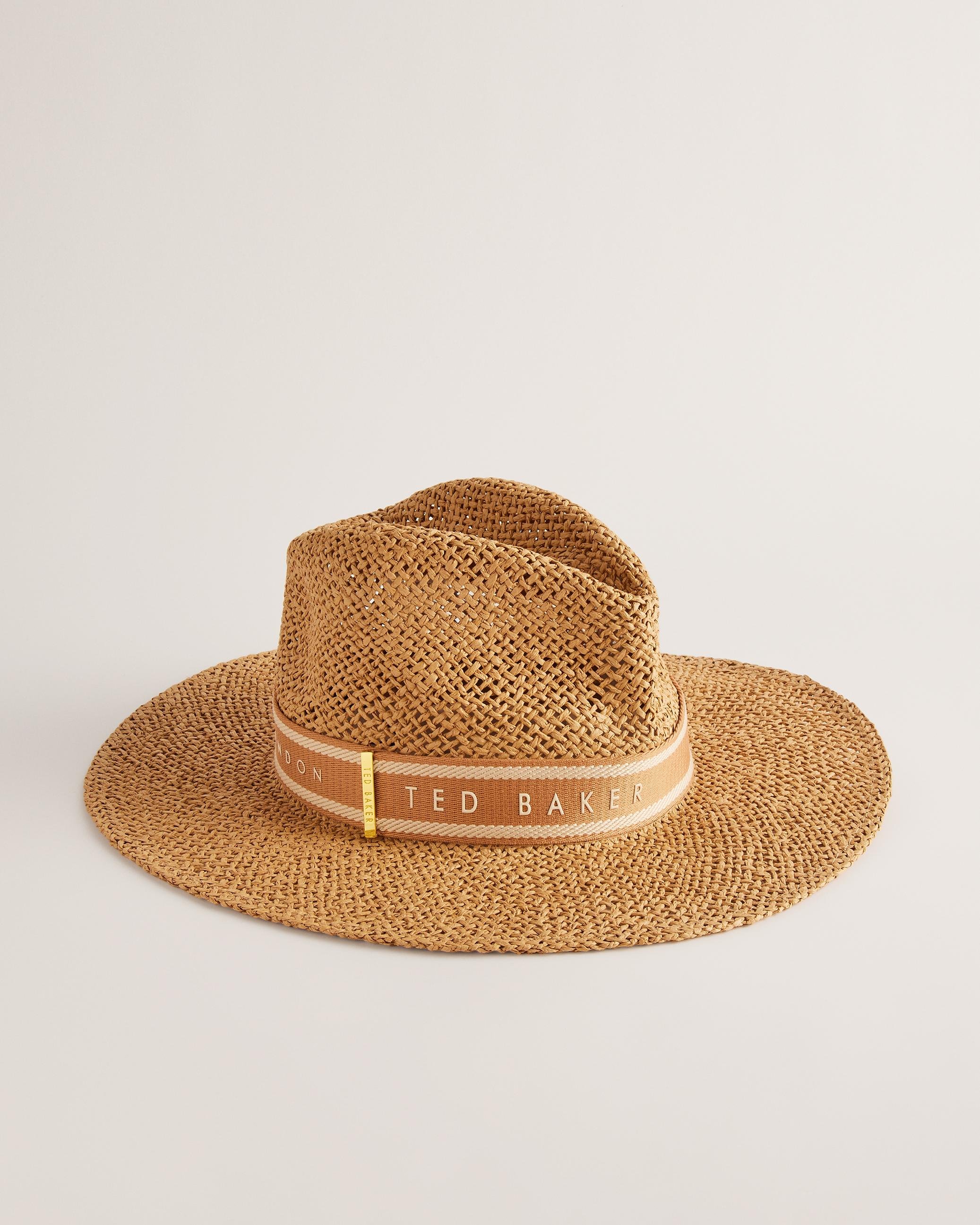 Straw Fedora - CLAIRIE - Camel by TED BAKER