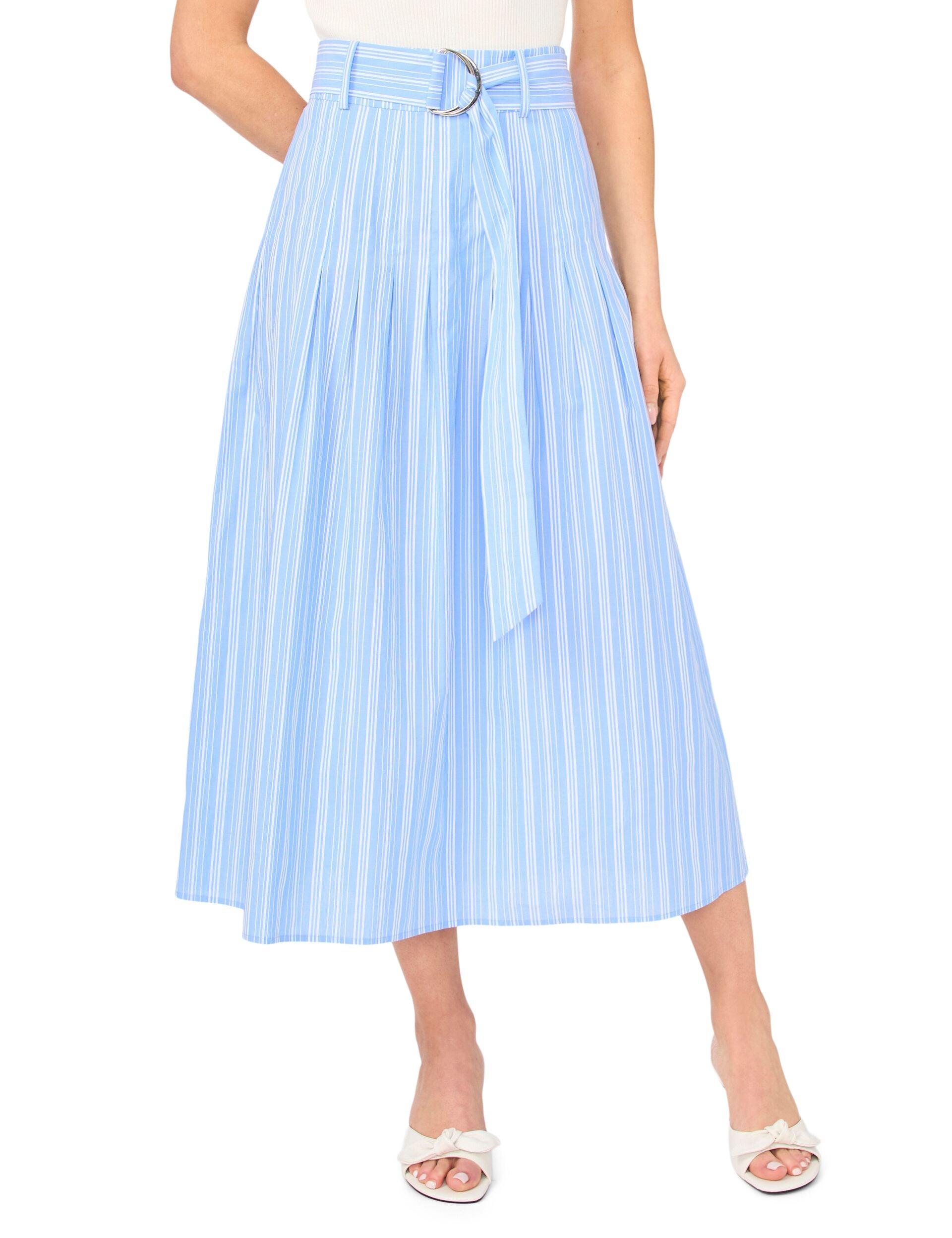 Striped Cotton Belted Midi Skirt by TED BAKER