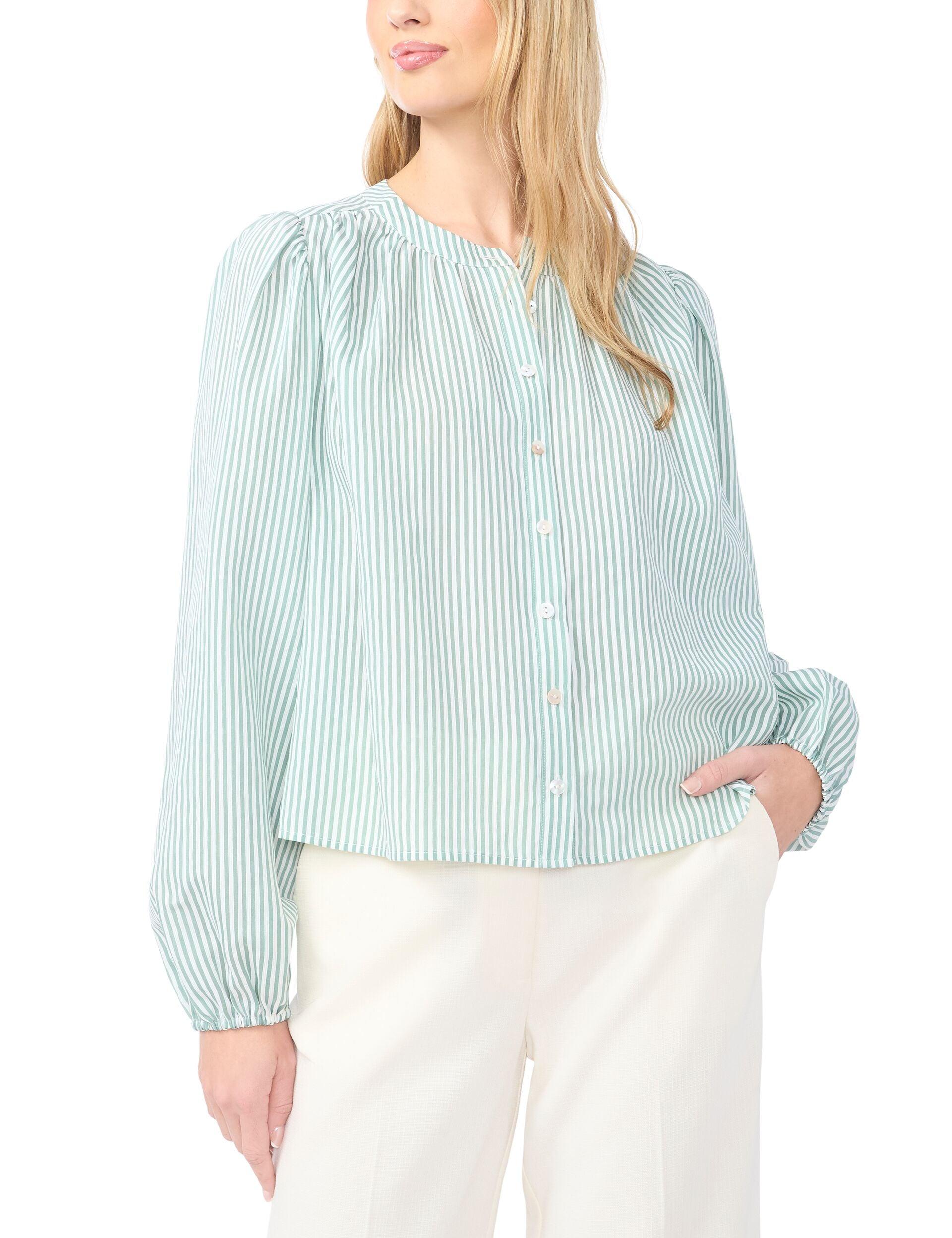 Striped Puff Long Sleeve Blouse by TED BAKER
