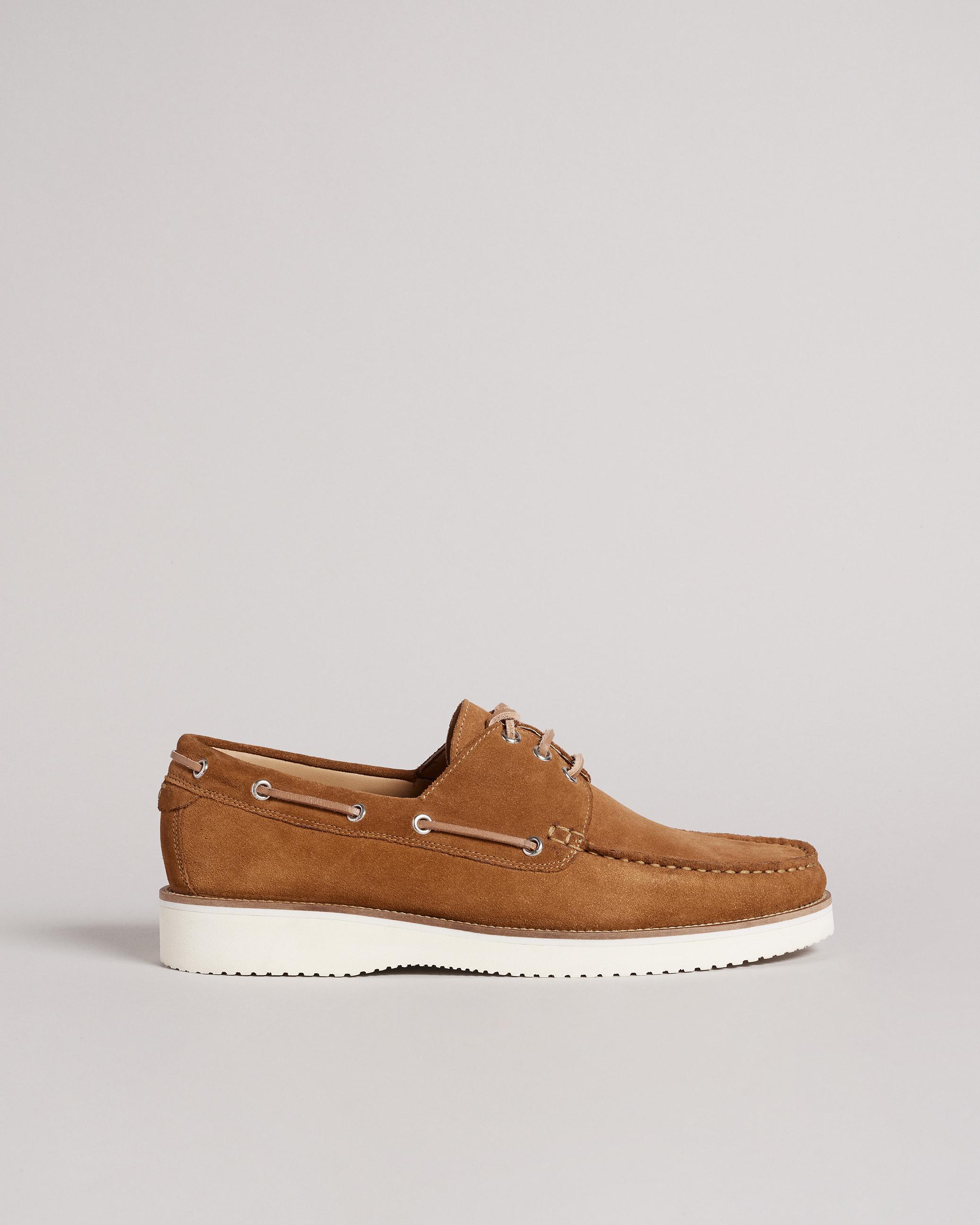Suede Boat Shoe - DARROL - Tan by TED BAKER