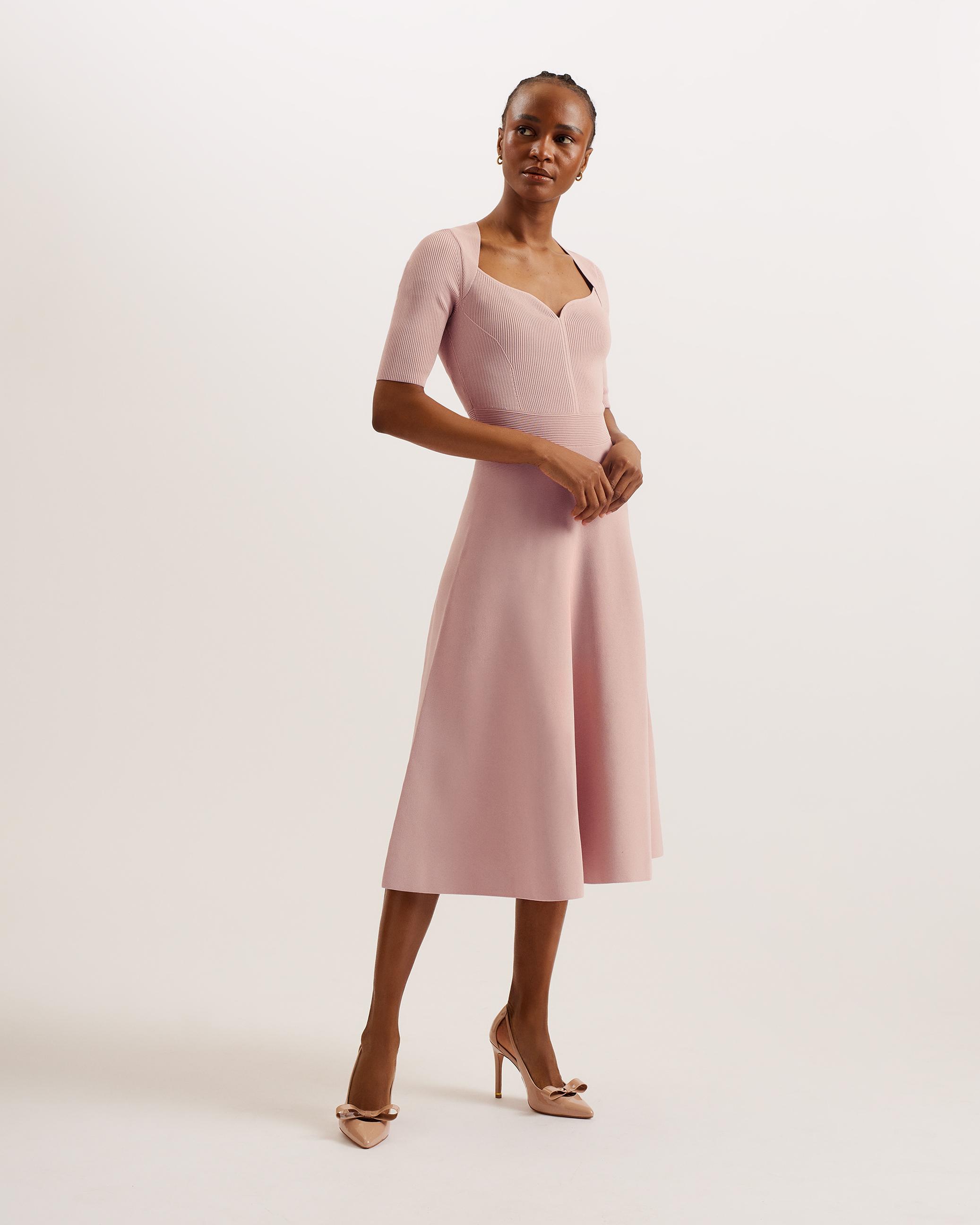 knit dress with sleeves Twilight Moments Long Sleeve Knit Dress Cream main image 1
