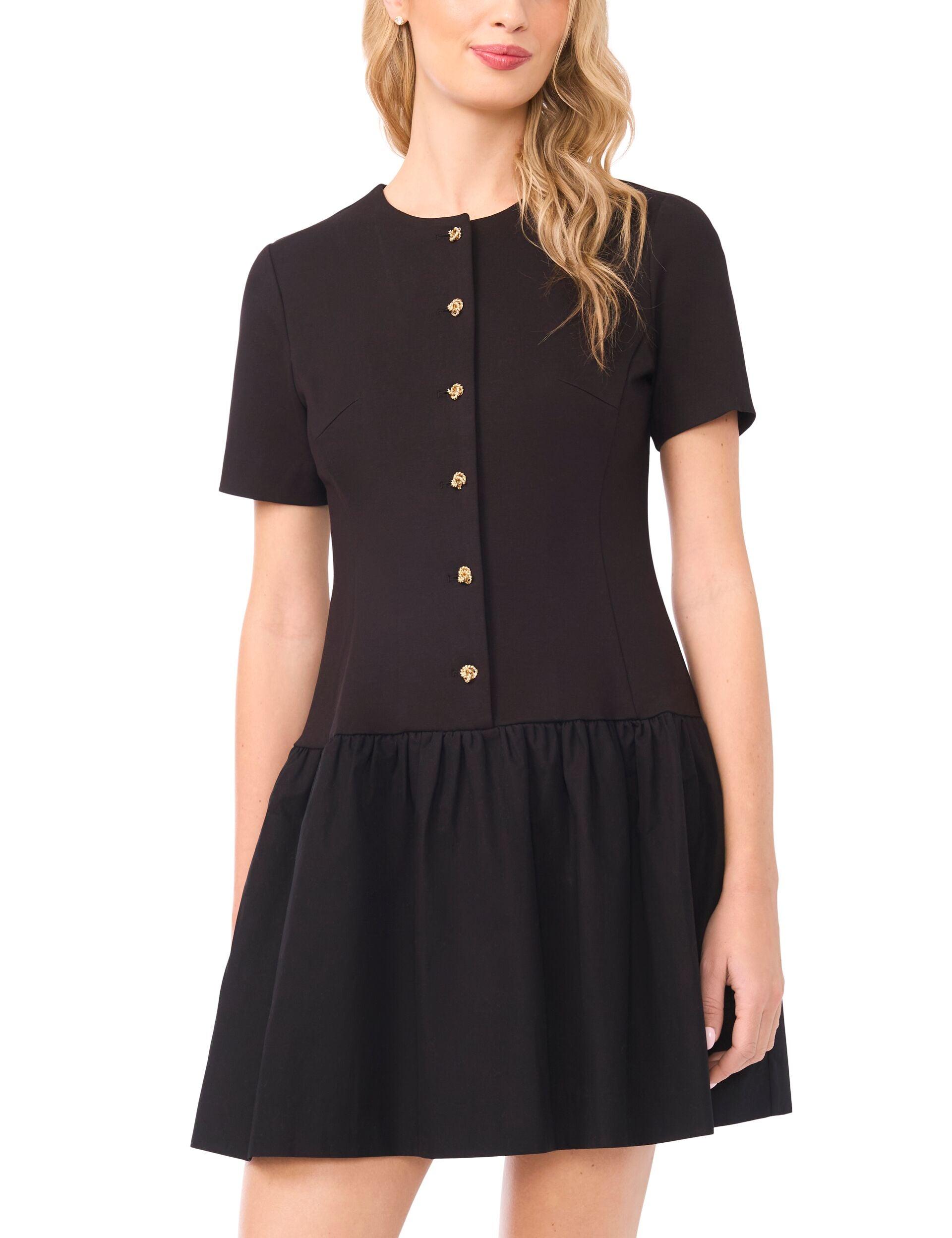 Tailored Drop Waist Buttoned Mini Dress by TED BAKER