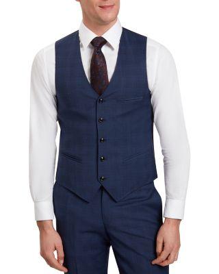 Troy Check Wool Modern Fit Suit Vest by TED BAKER