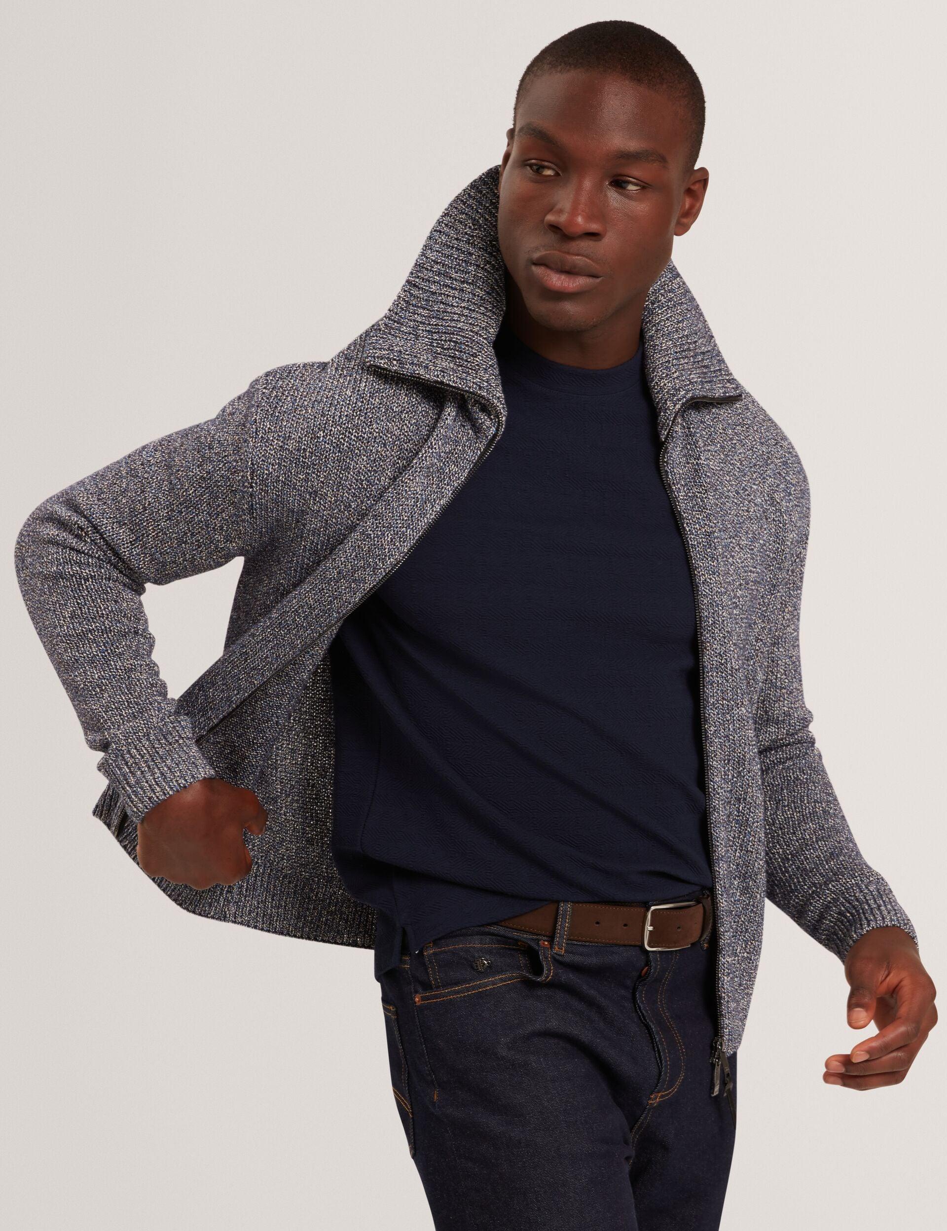 Twisted Yarn Knit Zip-Through Jumper by TED BAKER