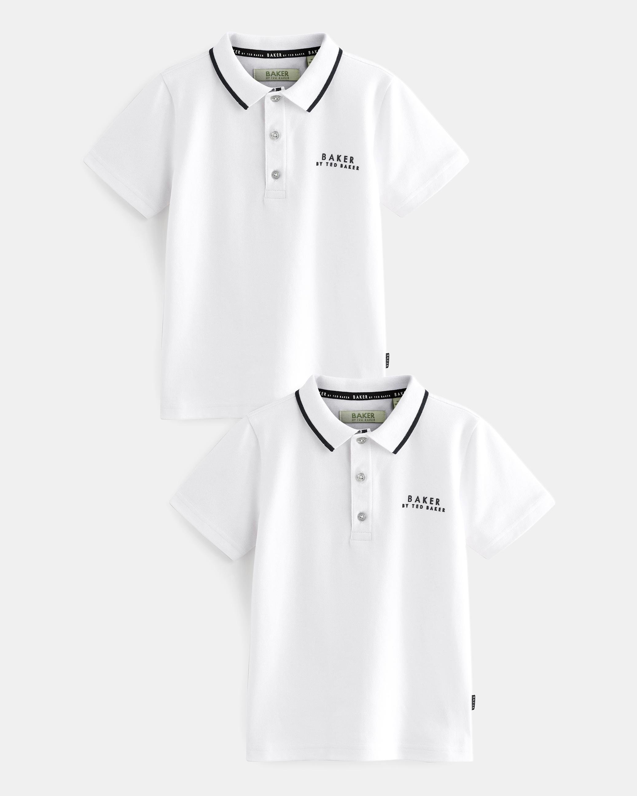 Two Pack of Branded Polo Shirts - VASIL - White by TED BAKER