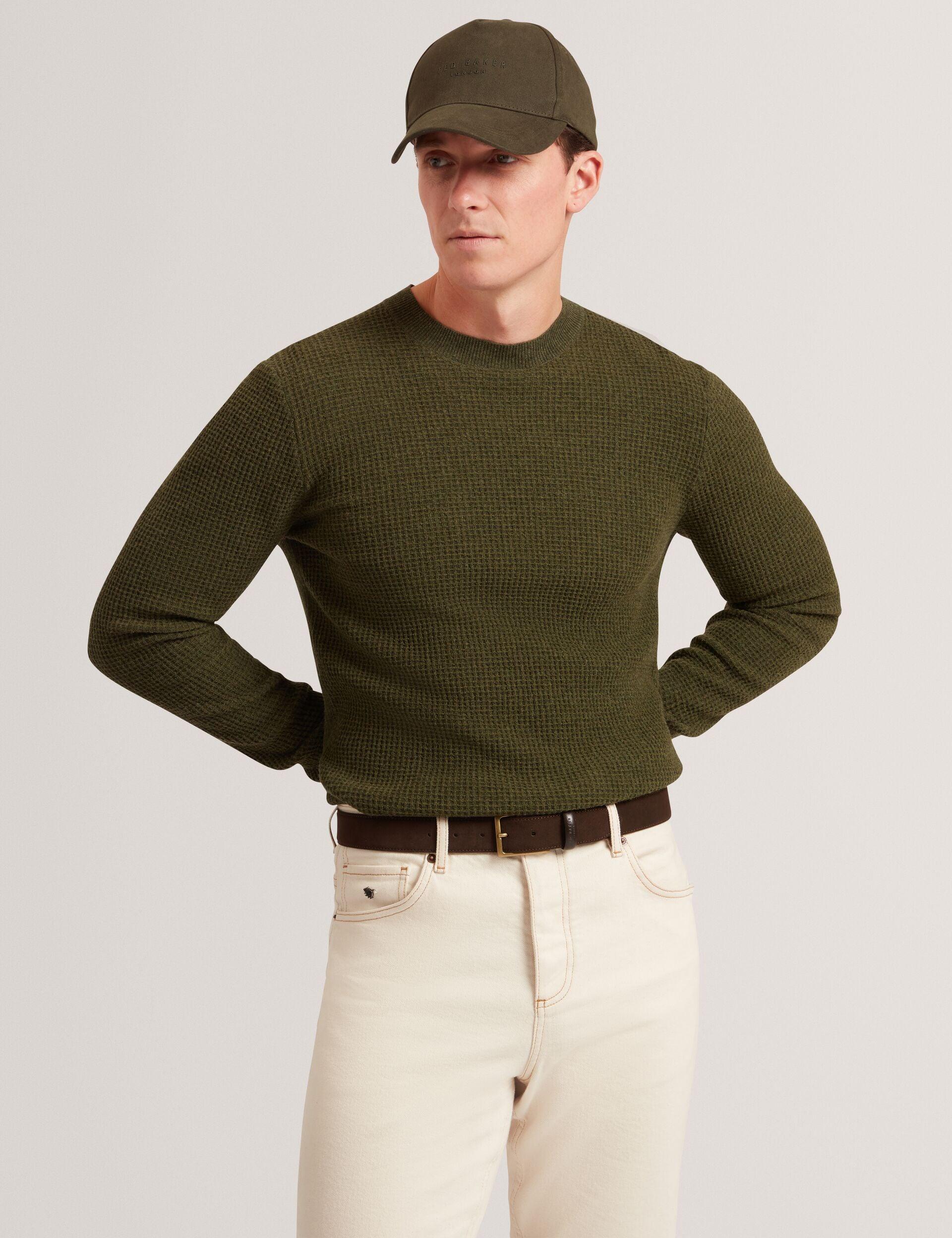 Waffle Knit Crew Neck Jumper by TED BAKER