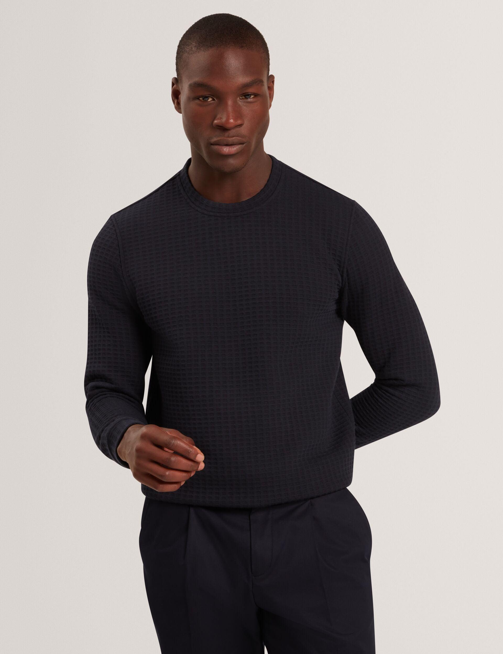 Waffle Knit Crew Neck Sweatshirt by TED BAKER