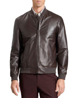 Waggoner Leather Bomber Jacket by TED BAKER