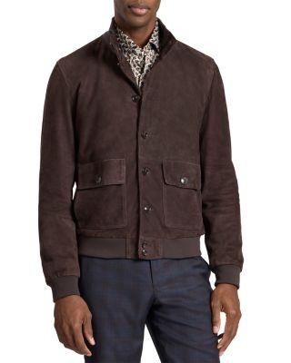 Weir Suede Bomber Jacket by TED BAKER