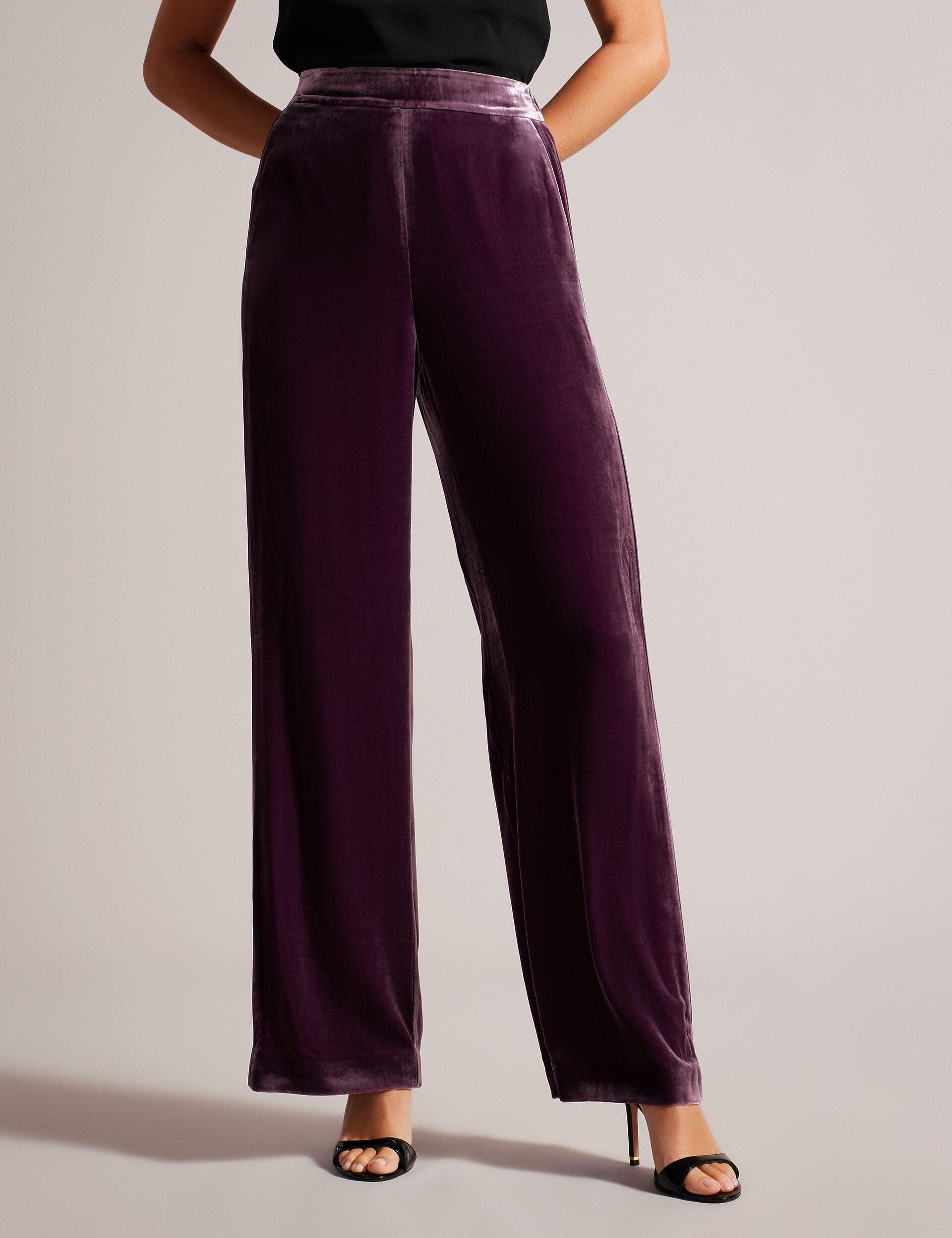 Wide Leg Velvet Trousers by TED BAKER