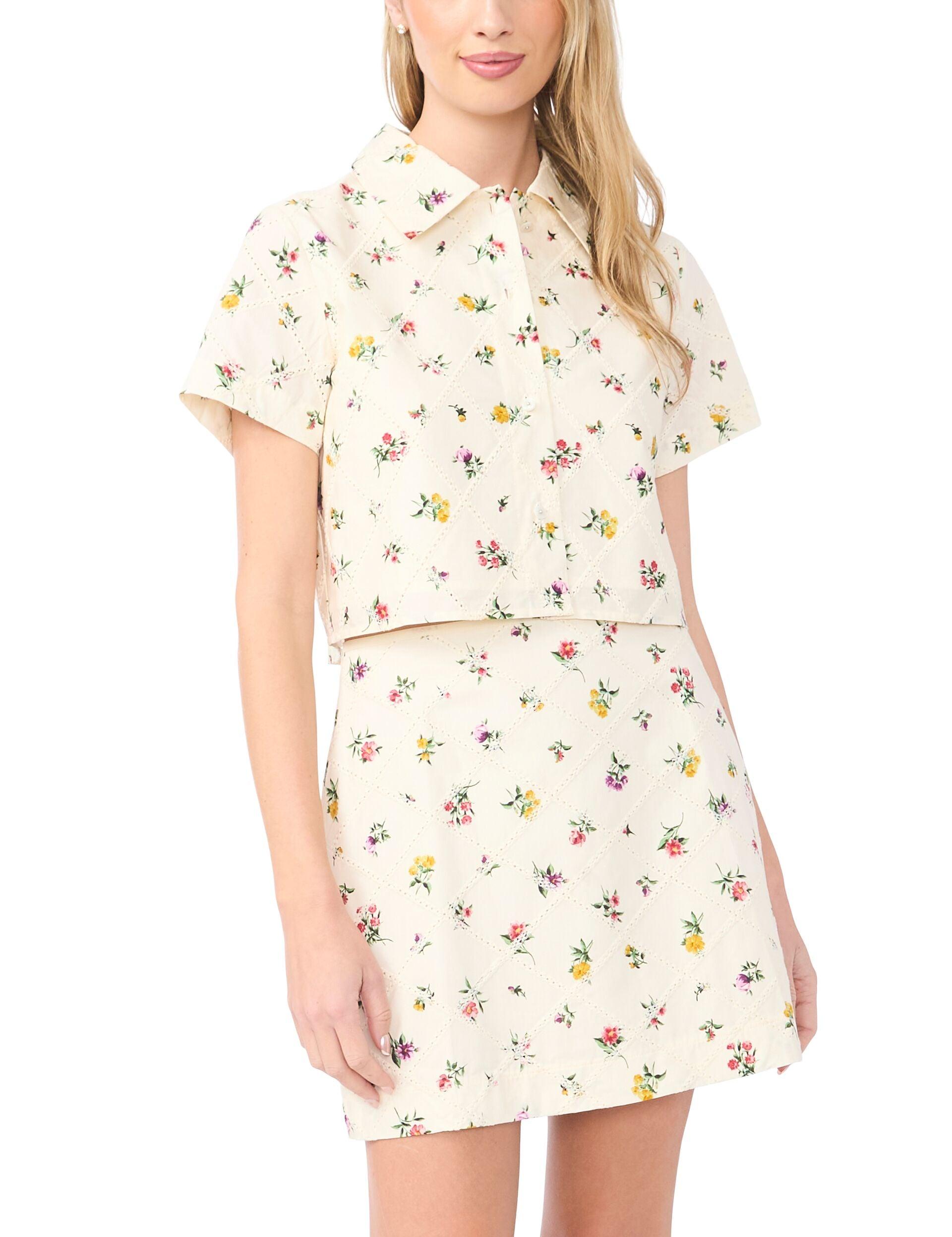 Wildflower Embroidered Cropped Shirt by TED BAKER