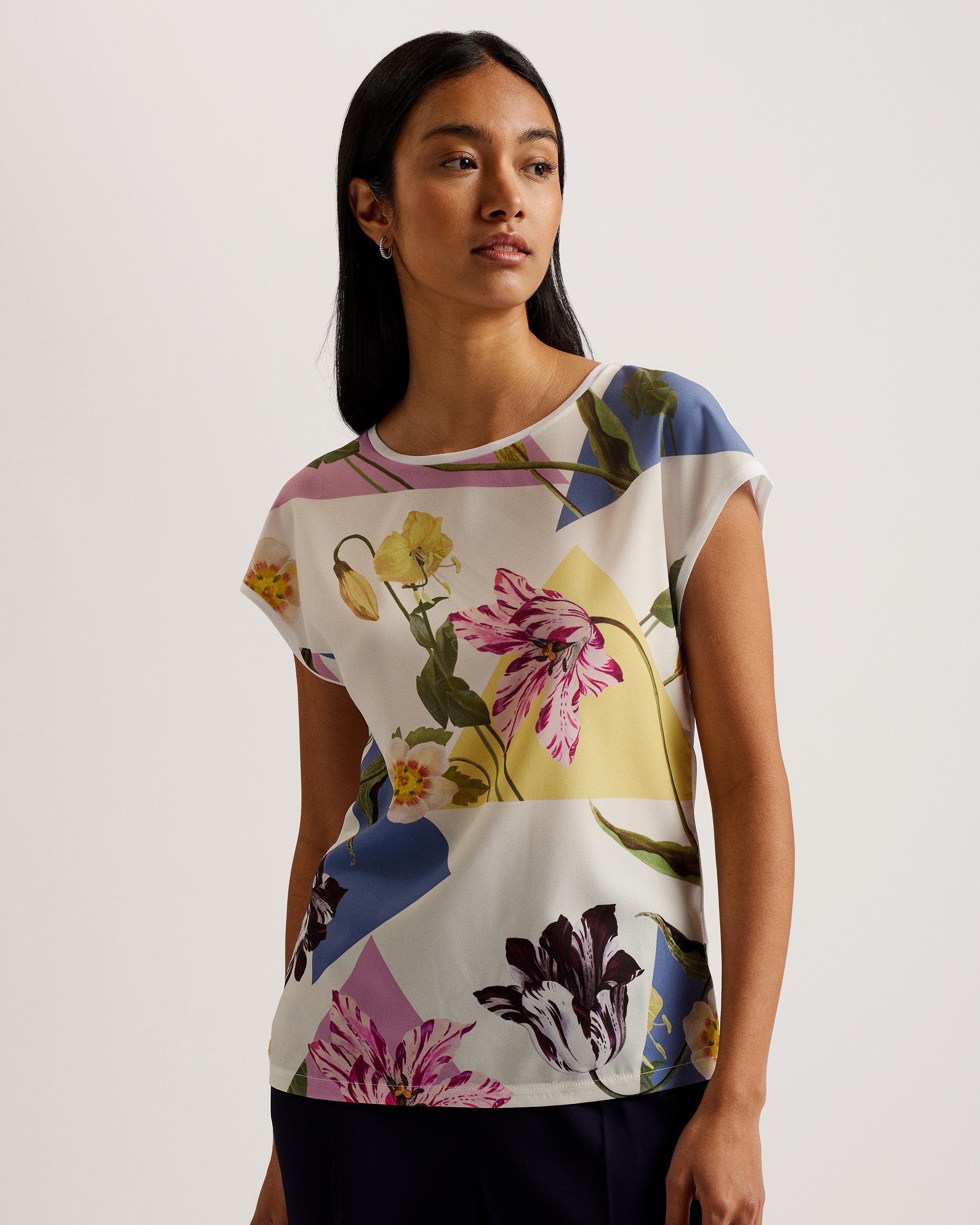 Woven Front Tee - MAALYN - White by TED BAKER