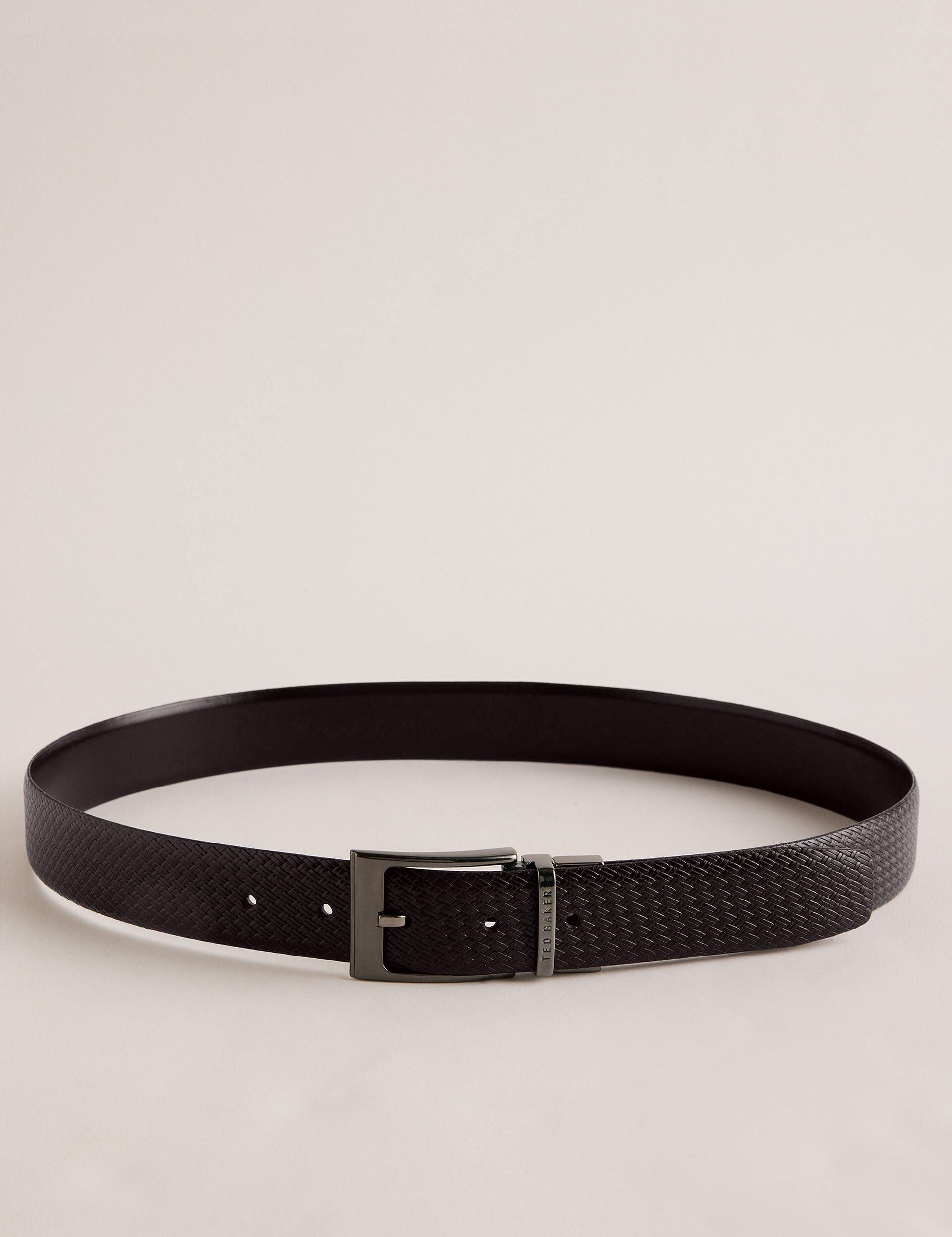 Woven Texture Leather Belt by TED BAKER