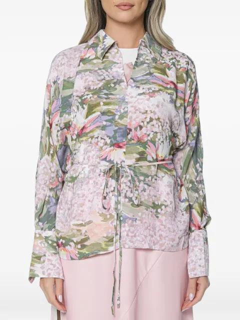 floral-print tie-waist blouse by TED BAKER