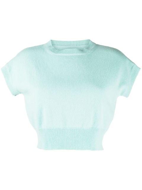 Genova sleeveless cropped cashmere jumper by TEDDY CASHMERE