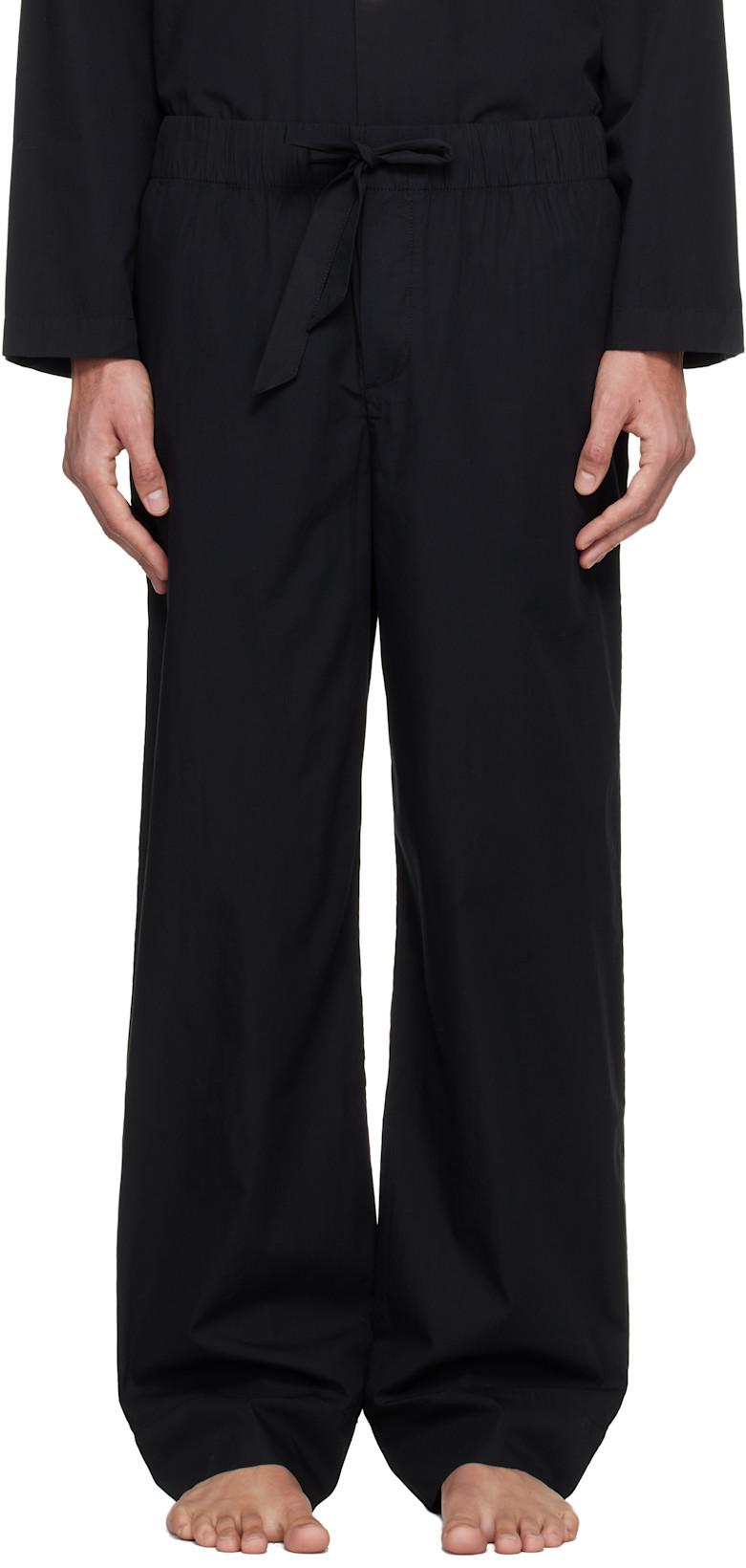 Black Poplin Pyjama Pants by TEKLA