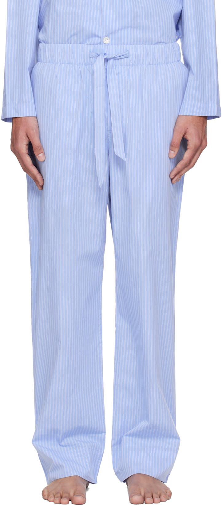 Blue Poplin Pyjama Pants by TEKLA