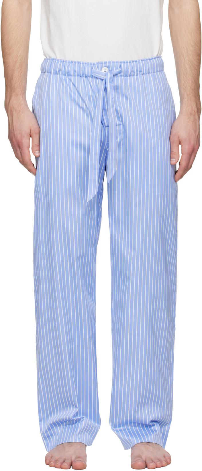 Blue Sateen Pyjama Pants by TEKLA