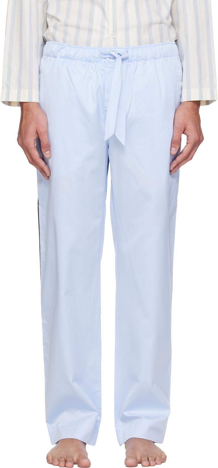 Blue Sateen Pyjama Pants by TEKLA