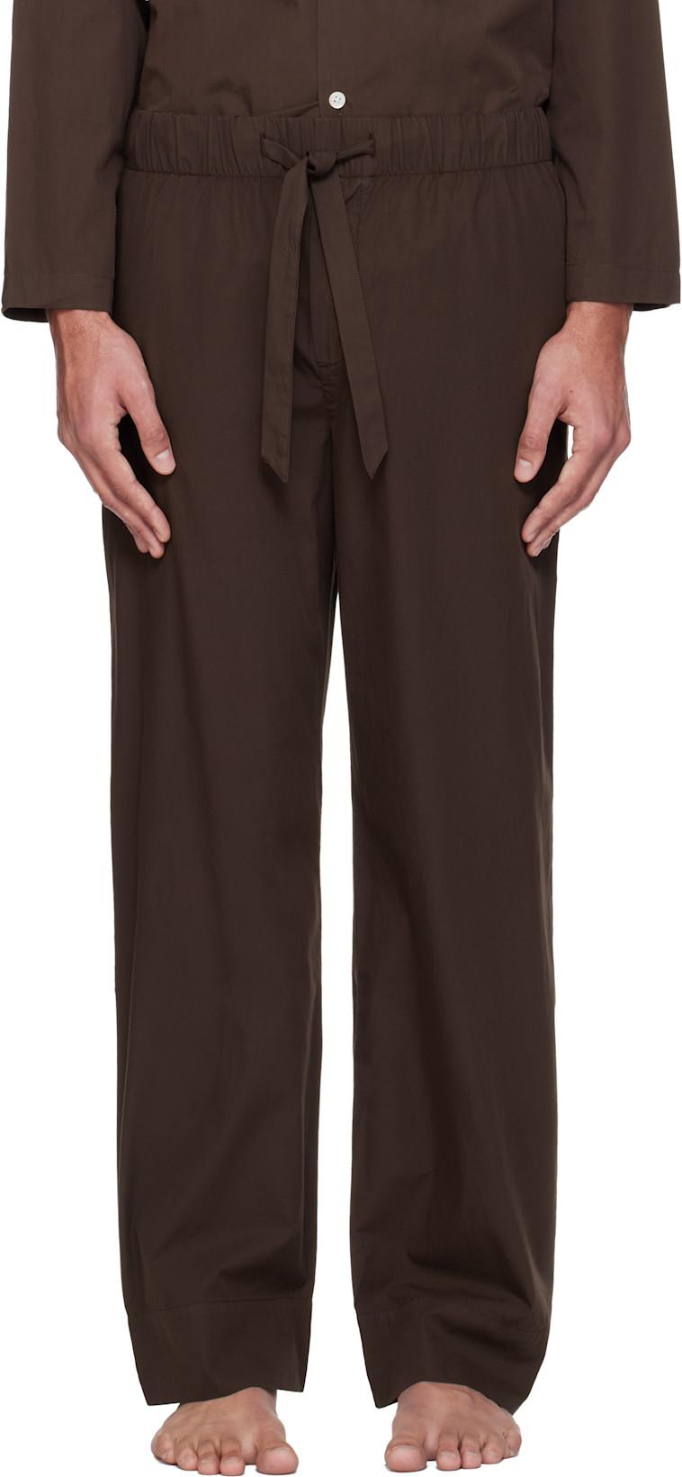 Brown Poplin Pyjama Pants by TEKLA