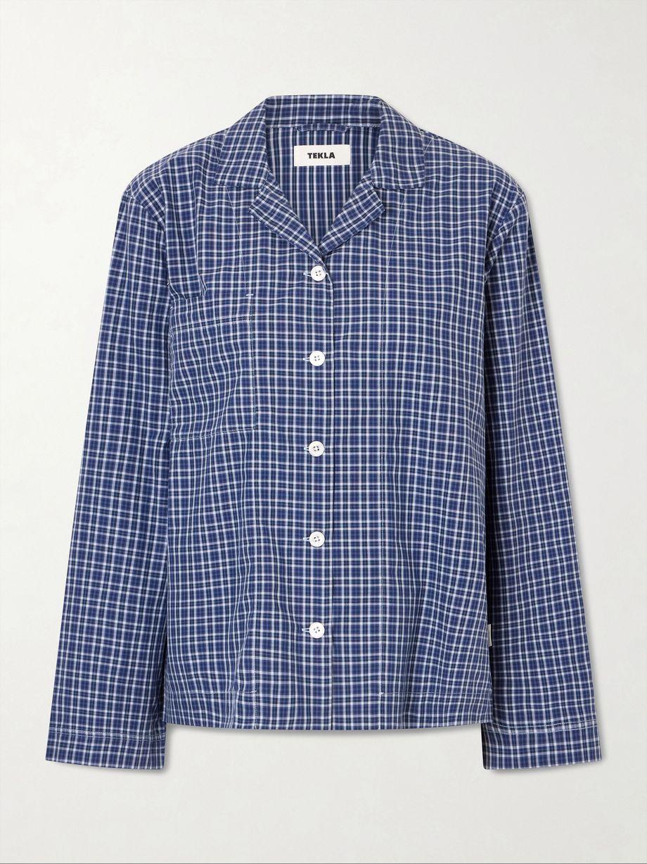 Checked organic cotton pajama shirt by TEKLA