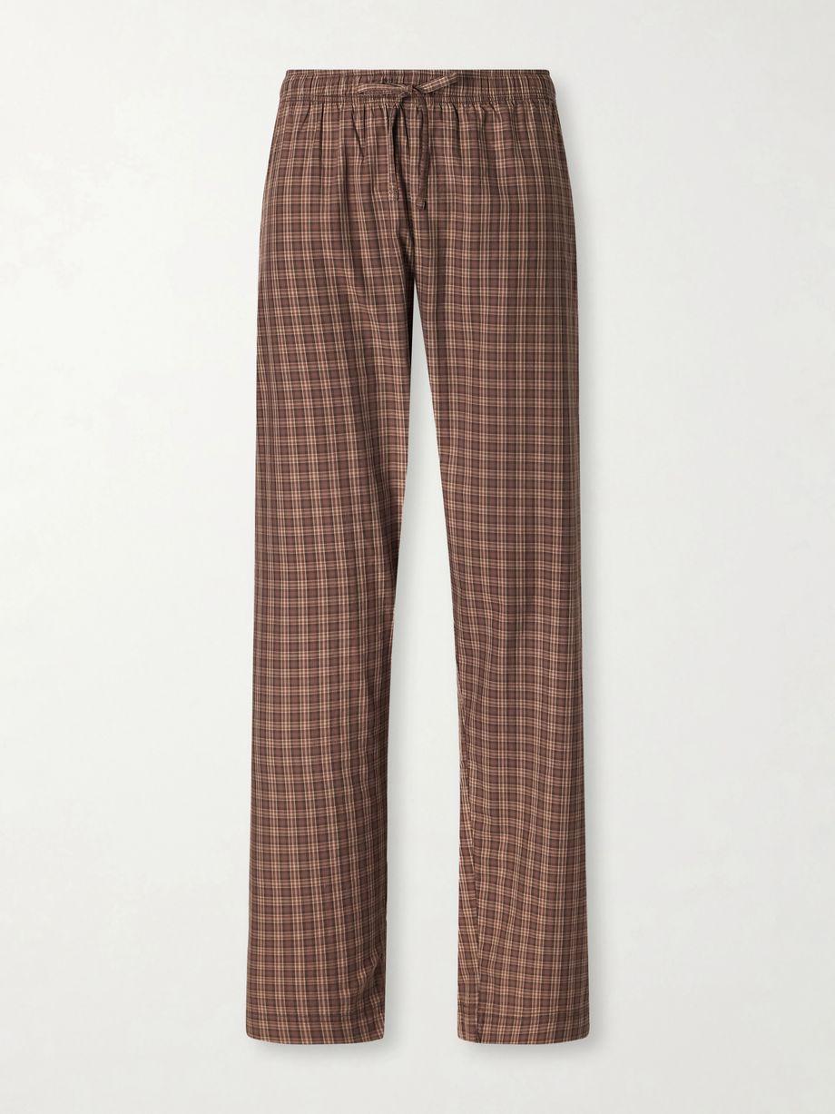 Checked organic cotton pajamas pants by TEKLA