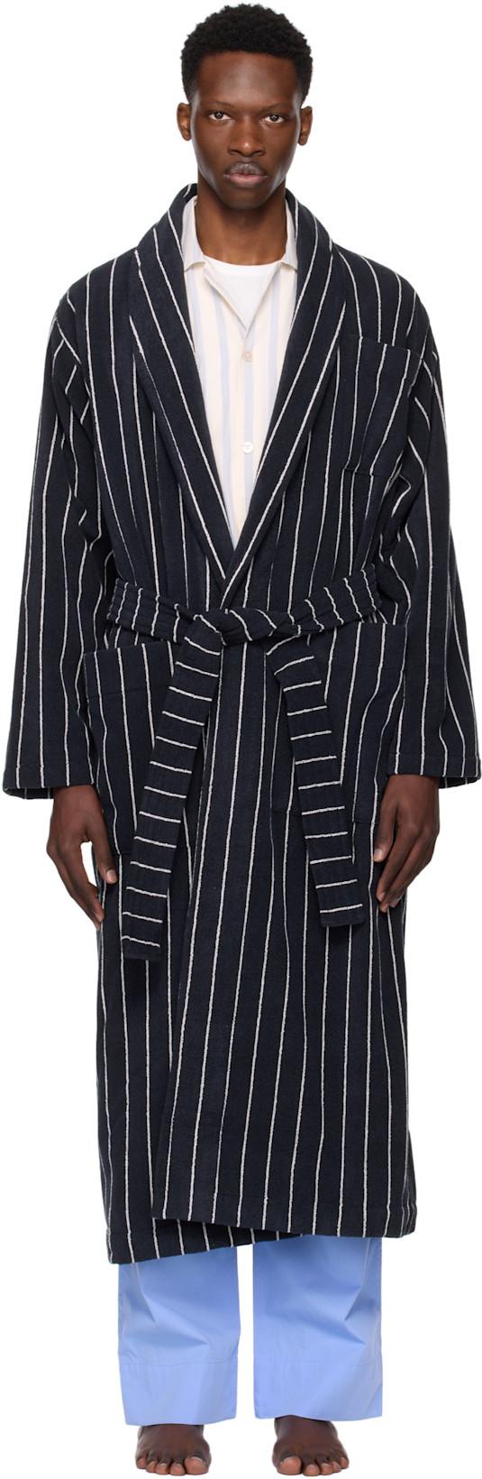 Navy Terry Classic Bathrobe by TEKLA