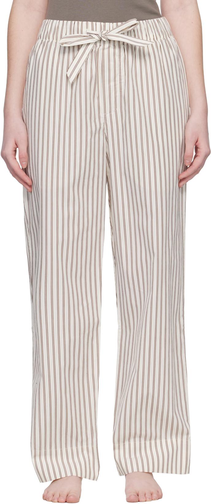 Off-White & Brown Poplin Pyjama Pants by TEKLA