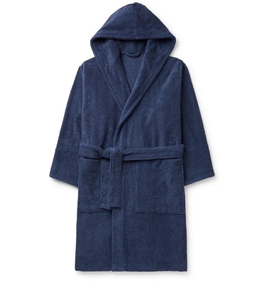 Organic Cotton-Terry Hooded Robe by TEKLA