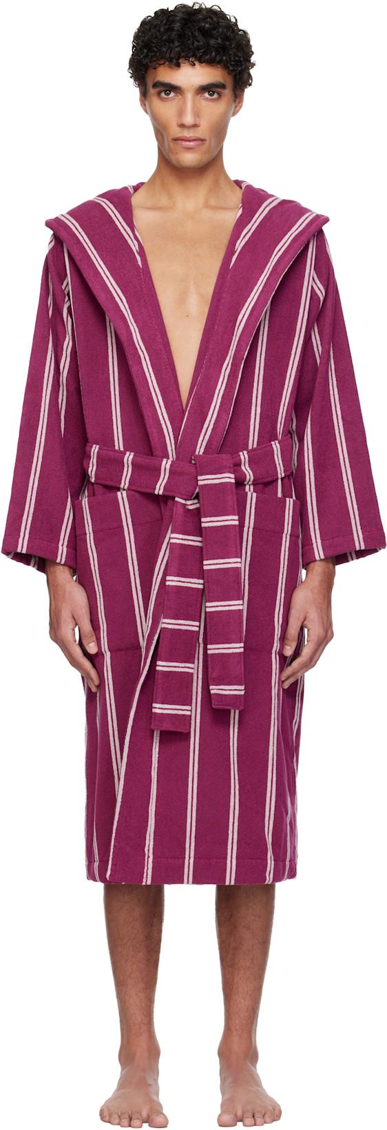 Pink Terry Hooded Bathrobe by TEKLA