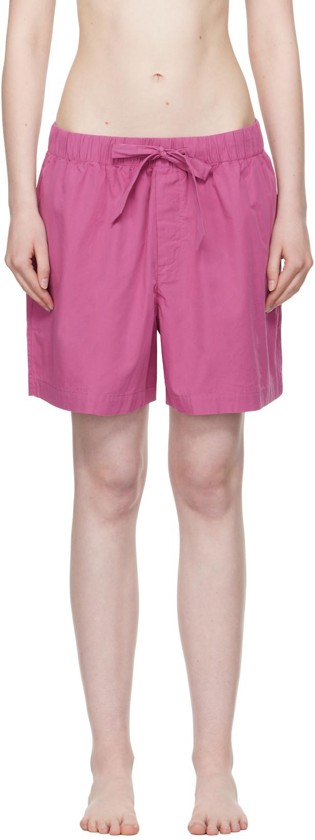 Purple Poplin Pyjama Shorts by TEKLA