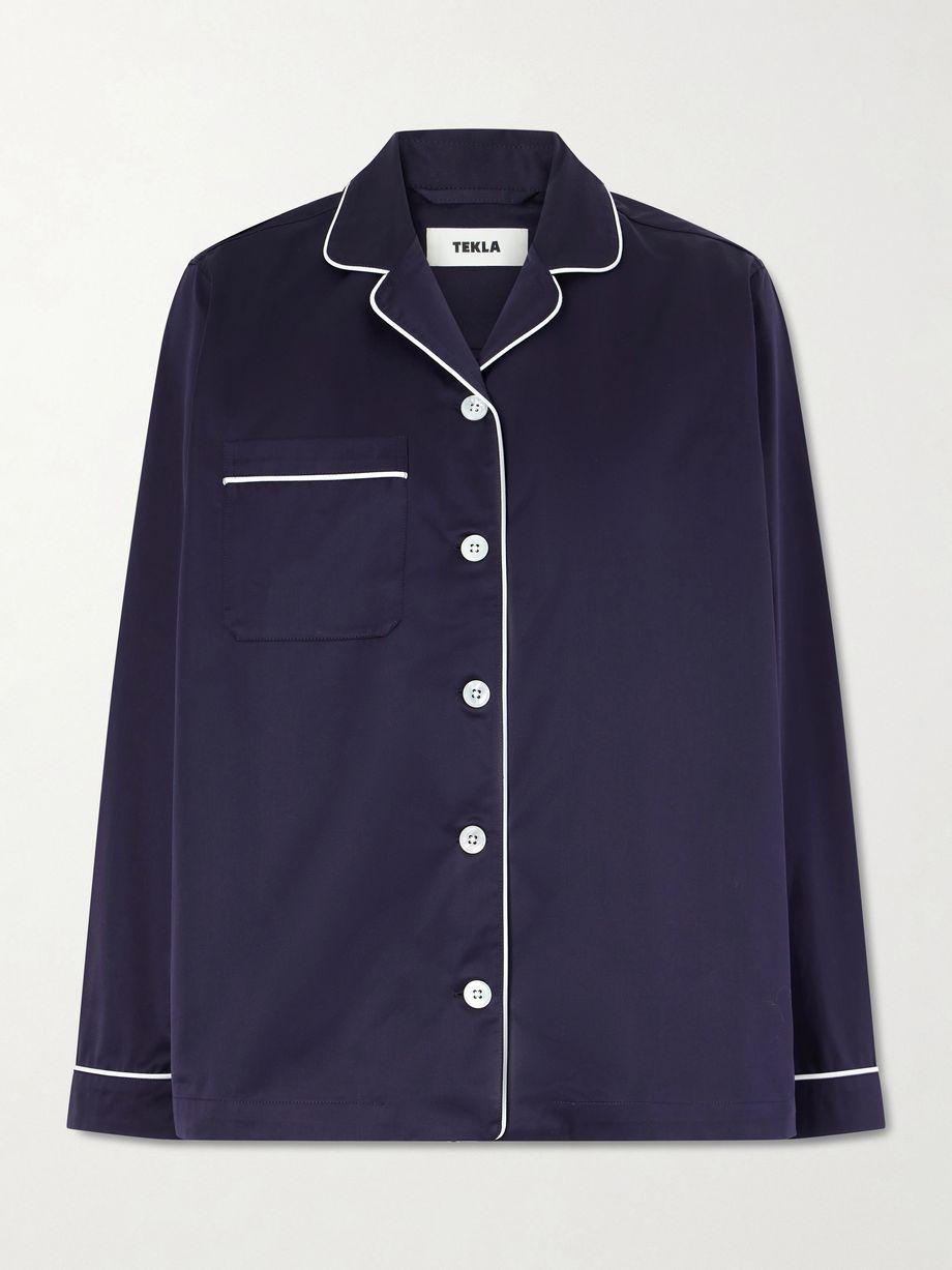 Sateen organic cotton pajama shirt by TEKLA