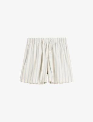 Striped Elasticated-Waist Cotton-Poplin Shorts by TEKLA
