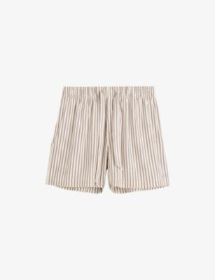Striped Elasticated-Waist Cotton-Poplin Shorts by TEKLA