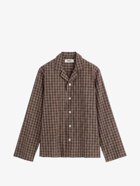 checked cotton pajamas by TEKLA
