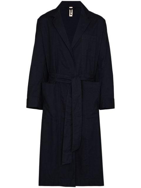 flannel belted bathrobe by TEKLA