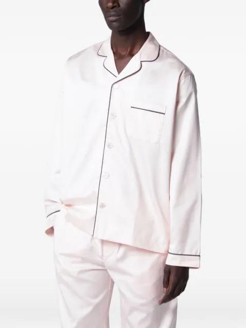 piping-detail pajama shirt by TEKLA