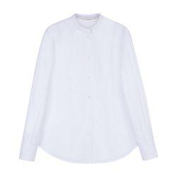 Band-collar cotton poplin shirt by TELA