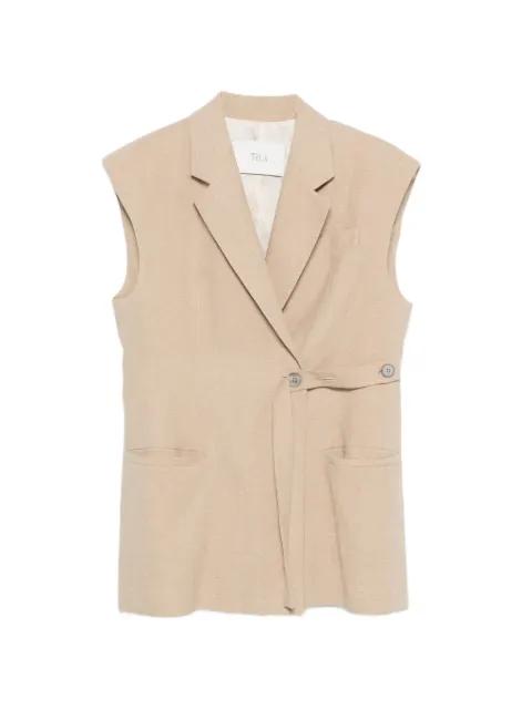 Charlie button sleeveless waistcoat by TELA