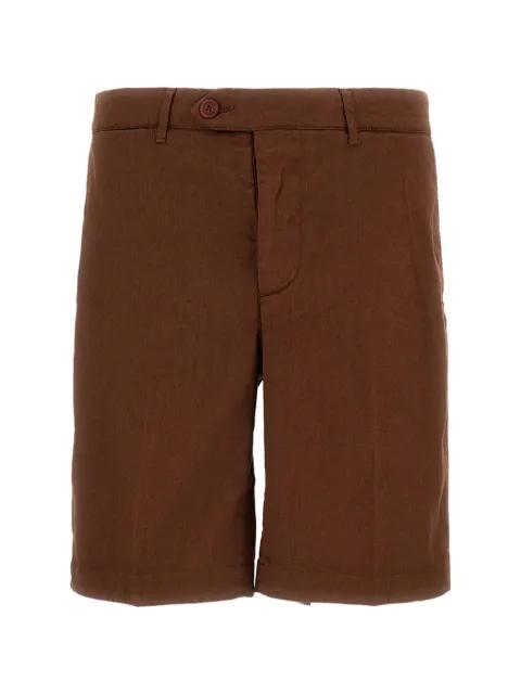 belt-loops linen shorts by TELA GENOVA