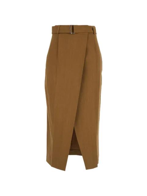 belted midi skirt by TELA