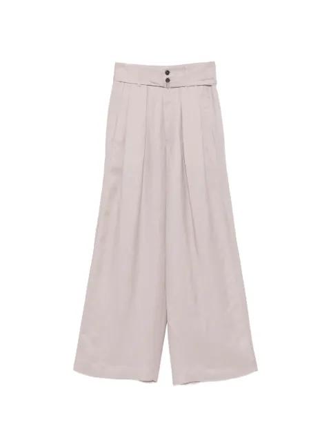 belted pleated-detail trousers by TELA