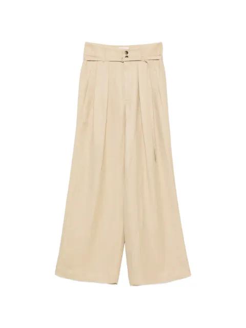 belted pleated trousers by TELA