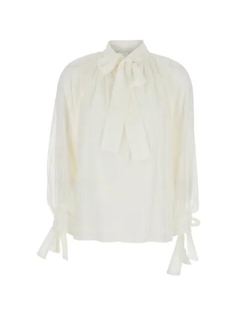 bow-detail cotton blouse by TELA