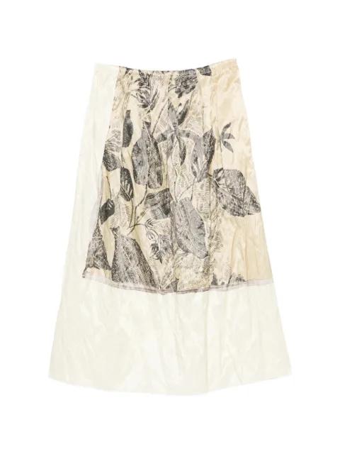 floral print-panel midi skirt by TELA