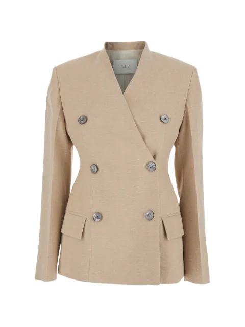 lapelless double-breasted blazer by TELA